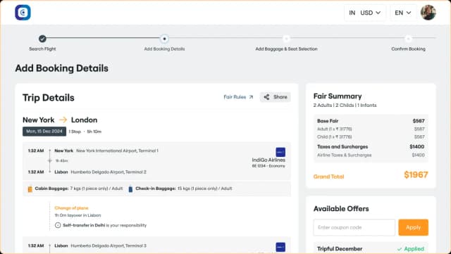 Post-booking Modifications